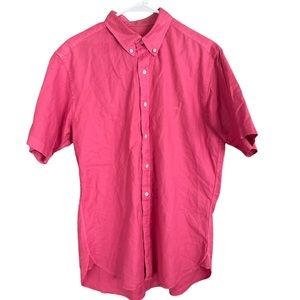 Brooks Brothers Slim Fit‎ Pink Supima Cotton Short Sleeve Button Down Shirt M
